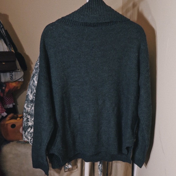 Charcoal Cowl Neck Sweater. - Picture 1 of 3